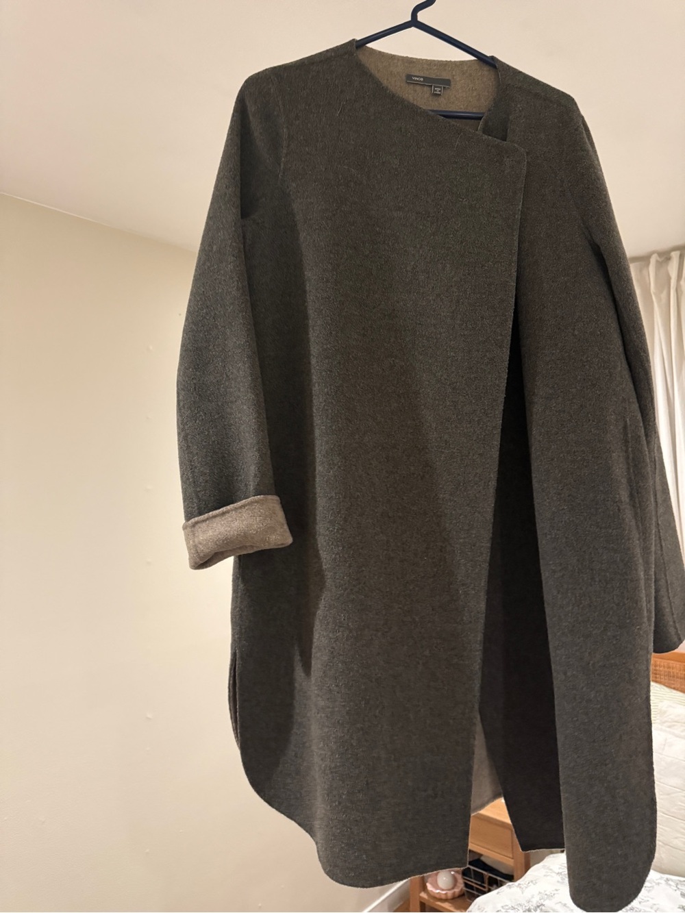 Vince Double-Face Wool Blend Drape Coat